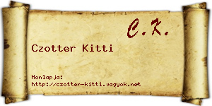 Czotter Kitti névjegykártya